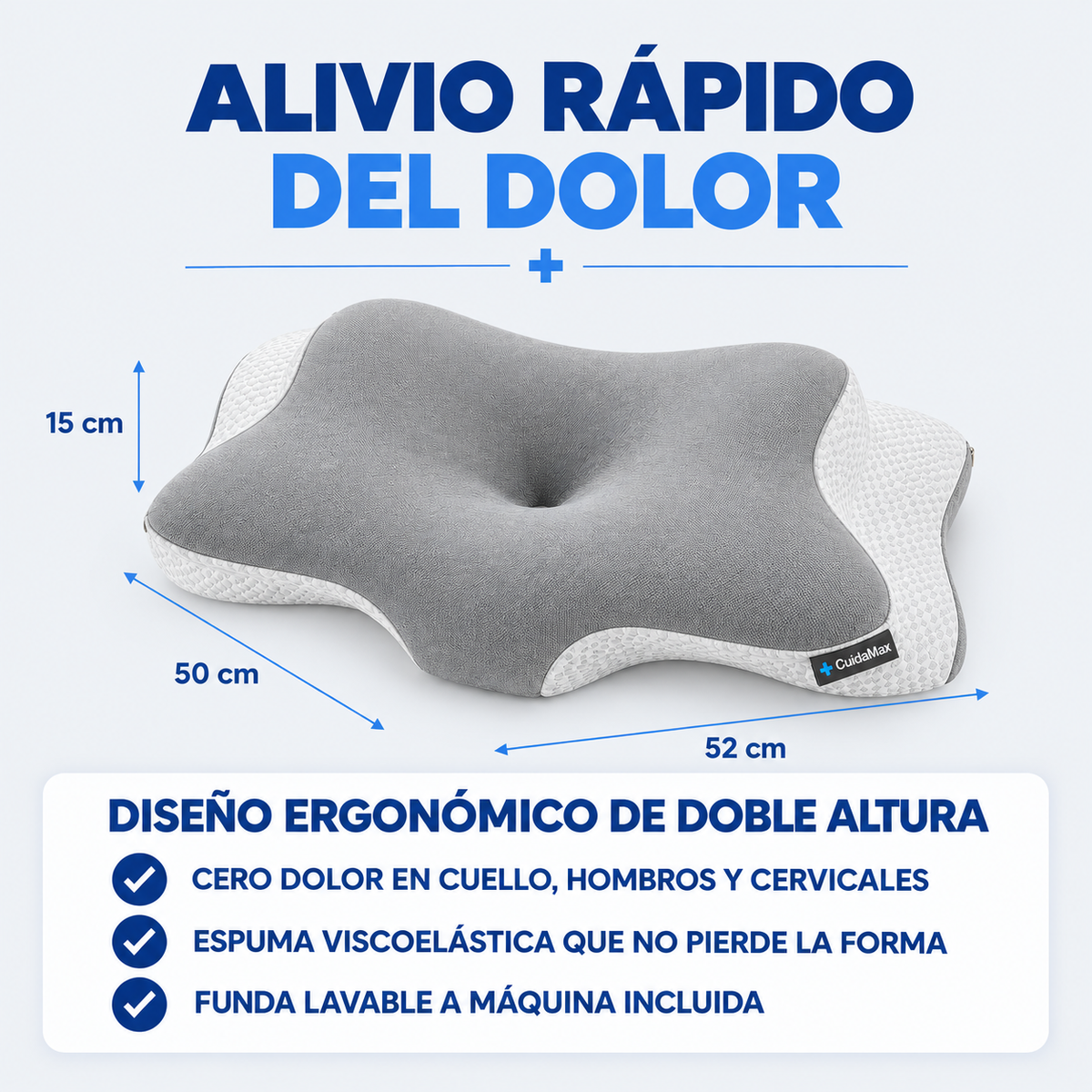 Almohada cervical viscoelástica de Cuidamax™️